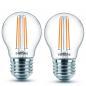 Preview: 2er-Pack E27 PHILIPS LED Tropfenlampe 4.3W wie 40W warmes Licht Filamentlampe