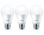 Preview: 3er-Sparpack PHILIPS E27 LED Glühbirnenform opalweiss gefrostet 10W wie 75W warmweisses Licht 2700K