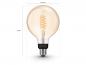 Preview: Philips Hue White E27 White Filament LED Globe Lampe G125 7W - Giant Edison Lampe mit Glühwedel