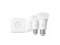 Preview: Starter Set Philips Hue E27 Lampe A60 Doppelpack + Dimmschalter + Hue Bridge RBGW