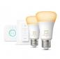 Preview: Starter Set Philips Hue White Ambiance E27 Lampe A60 Doppelpack + Dimmschalter + Hue Bridge