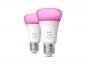 Preview: 2er Set Philips Hue White & Color Ambiance mit 2 x E27 RGBW LED Lampen - mehrfarbig und dimmbar