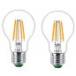 Preview: 2er Pack PHILIPS Classic E27 Ultra Efficientes LED Leuchtmittel 2,3W wie 40W warmweißes Licht in trendiger Filamentoptik 2700K