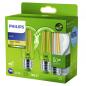 Preview: 2er Pack PHILIPS Classic E27 Ultra Efficientes LED Leuchtmittel 4W wie 60W warmweißes Licht in trendiger Filamentoptik 2700K