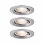 Preview: Paulmann 94295 EBL Nova mini Coin rund schwenkbar LED 3x4W 310lm Eisen gebürstet/Alu