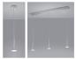 Preview: 3-flammige Helestra FLUTE LED Pendelleuchte in Chrom mit blendfreier Satinierung aus Acrylglas