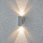Preview: EVN Moderne Balkon- und Terrassenlampe up&down 2-flg  weiß IP44 warmweißes Licht