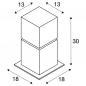 Preview: SLV 1000344 SQUARE POLE 30cm hohe Wegeleuchte Aluminium gebürstet IP44