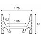 Preview: SLV 1000460 GRAZIA 10 LED Aufbauprofil, flach, gerillt, 2m, alu