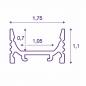 Preview: SLV 1000461 GRAZIA 10 LED Aufbauprofil, flach, gerillt, 2m, weiss