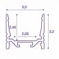 Preview: SLV 1000516 GRAZIA 20 LED Aufbauprofil, standard, gerillt, 3m, schwarz