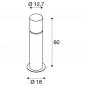 Preview: SLV 1001489 ROX ACRYL 60 Pole Outdoor Wegeleuchte IP44 Edelstahl