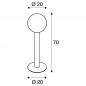 Preview: SLV 1002001 GLOO PURE 70cm hohe Wegeleuchte in anthrazit mit Glaskugel IP44