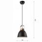 Preview: Bioledex Vintage Pendelleuchte Esszimmerlampe graphit-anthrazit Metall, Holz