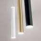 Preview: Prado 8-flammige LED Pendelleuchte im Röhrenstil mit Ober- und Unterlicht in Schwarz/Messing dimmbar von Fabas Luce