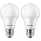 Preview: 2er Pack PHILIPS E27 LED Leuchtmittel 8,5W wie 75W warmweißes Licht blendreduziert opalmattiert