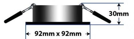 Schwenkbare Einbauleuchte Schwarz mit poliertem Alu-Innenring MOK KARDAN 12V 45° Mobilux 00600075