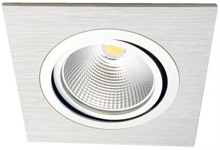 MOBILUX Quadratischer LED-Einbaustrahler MOBiDIM COB CLASSIC Q Ra>90 9W 2700K 45° alu gebürstet