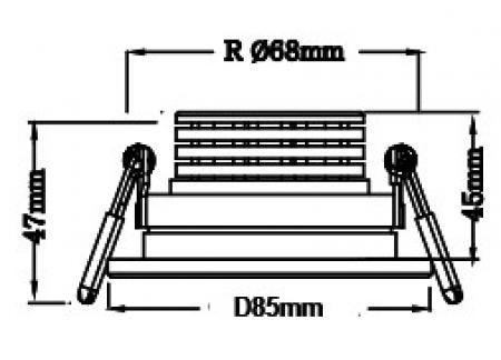 MOBILUX Schwenkbarer Einbaustrahler MOBiDIM COB CLASSIC R 8,5W DIM2WARM 45°alu gebürstet