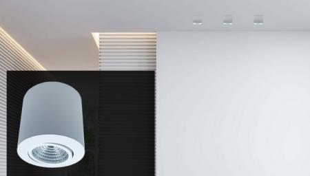 Klassischer LED Deckenstrahler schwenkbar COB SLIM+ R Aufbau DIM-to-WARM in Weiß Mobilux 01660291