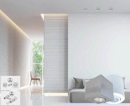 Schwenkbarer Würfelförmiger LED Deckenstrahler COB SLIM+ Q DIM-to-WARM Weiß Mobilux