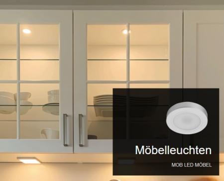 3er Set LED Leuchten MOB warmweißes Licht für Möbelbeleuchtung in Chrom Mobilux