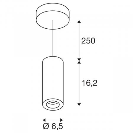 SLV 1004447 NUMINOS PD DALI S Indoor LED Pendelleuchte weiß/schwarz 3000K 36°