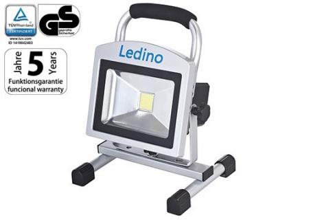 Ledino LED-Akkustrahler 20W Köpenick 209, 8,8 Ah, silber