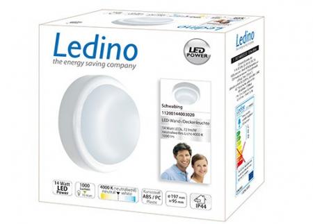 Ledino Schwabing Wand-/Deckenleuchte LED 14W IP44 weiß