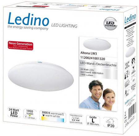 Ledino Helle LED-Leuchte Altona LW3 24W 3000K warmweißes Licht 38cm IP20 - Treppen- und Flurbeleuchtung