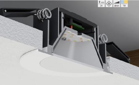 EVN Farbwechsel LED Deckeneinbaustrahler RGB+W IP54 Badezimmerstrahler 24V/DC 13W 3000K