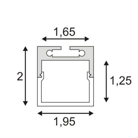 SLV 213434 GLENOS Profi-Profil 2020-100 1m, mit weisser Abdeckung alu eloxiert/weiß