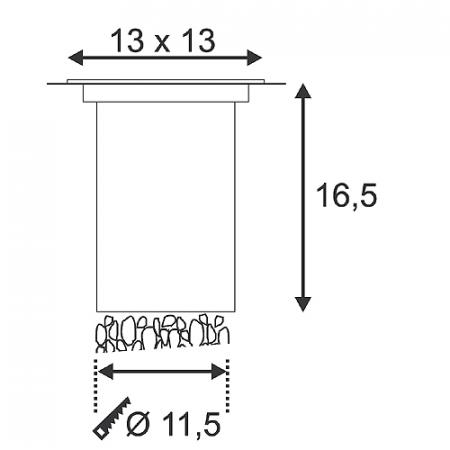 SLV 229324 DASAR 115 GU10 BodenEinbauleuchte, eckig, Edelstahl, begehbar, IP67