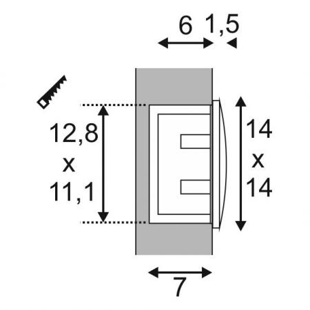 SLV 233615 DOWNUNDER OUT LED L Wandeinbauleuchte IP55 3000K anthrazit