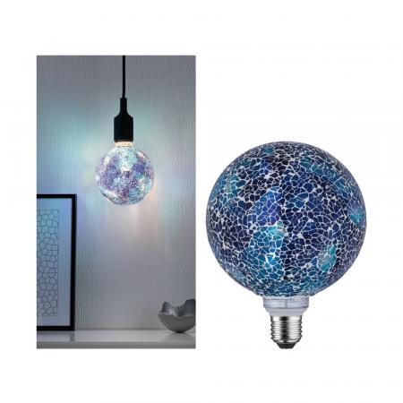 Paulmann 28750 LED G125 Miracle Mosaic 470lm blue dim E27 2700K