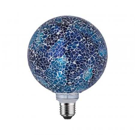 Paulmann 28750 LED G125 Miracle Mosaic 470lm blue dim E27 2700K