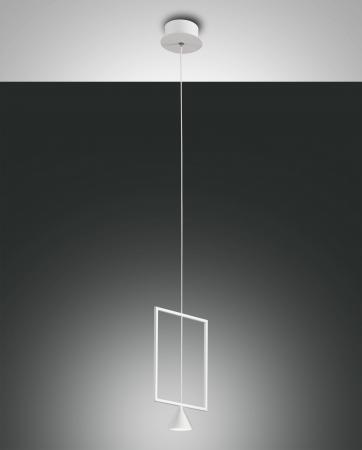 Sirio Filigrane rechteckige LED Pendelleuchte in Weiss von Fabas Luce