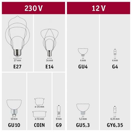 3er set Paulmann 28913 LED Reflektor GU5,3 modern 6W warmweiß Weiß