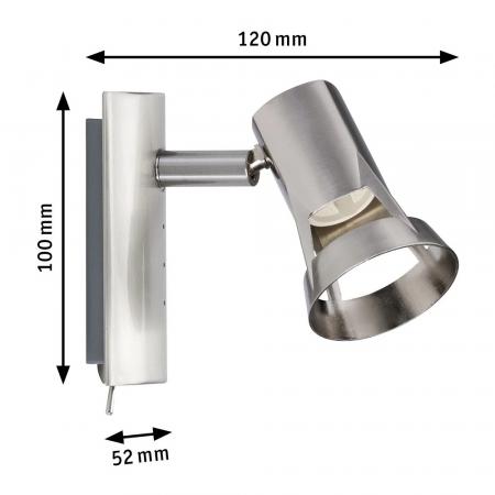 Paulmann 66698 Spotlight Teja Wandspot Nickel satiniert