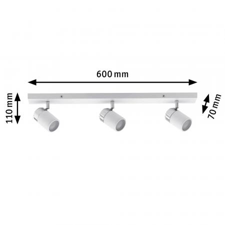 Paulmann 66713 Spotlight Zyli 3-flammiger  Balken-Strahler in Weiß/Chrom IP44