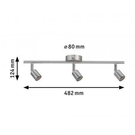 Paulmann 66745 Spotlight Carolina 3-flammiger deckenstrahler Nickel