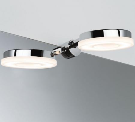 Moderne LED-Spiegelleuchte Becrux rund Chrom Paulmann 70881