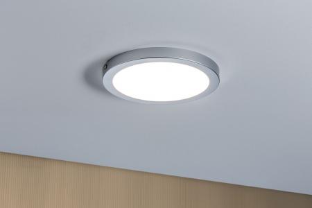 Besonders flaches LED-Deckenpanel Atria 22cm Chrom universalweißes Wohnlicht Paulmann 70933