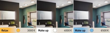 Runde LED-Deckenleuchte HomeSpa Aviar auch für Bad mit WhiteSwitch-Funktion 36cm Chrom Paulmann 78927