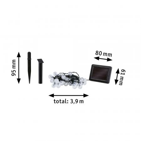 Paulmann 94874 Solar Lichterkette Soala IP44 3000K mit Dämmerungssensor