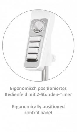 Fakir Premium Standventilator VC35 S in Weiß 3 Stufen, Timer, höhenverstellbar