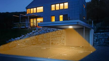 STEINEL Vario Quattro Pro S LED Outdoor Deckenleuchte 4.000K in Silber mit Sensor