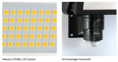 STEINEL LS 300 S Außenwandstrahler mit Sensor in Schwarz 29,5W