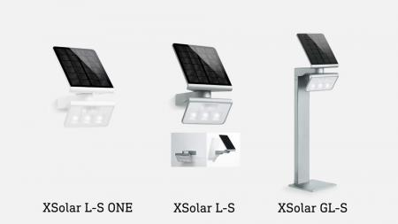 STEINEL Solarleuchte XSolar L-S mit Bewegungssensor in Silber