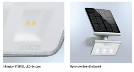 STEINEL Solarleuchte XSolar L-S mit Bewegungssensor in Silber